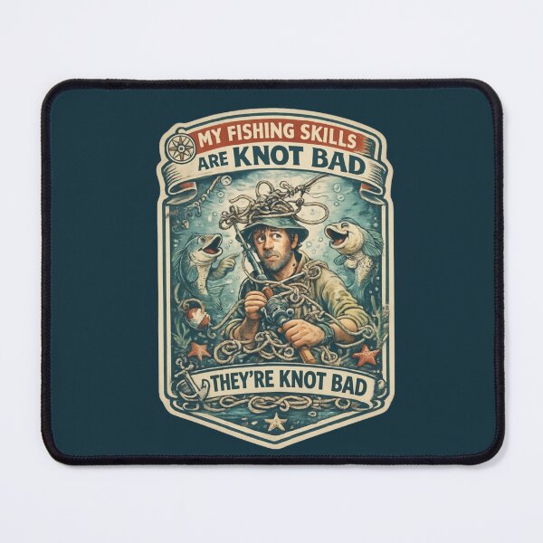 Item preview, My Fishing Skills Are Knot Bad – Funny Vintage Fishing Shirt Design designed and sold by tareankush.