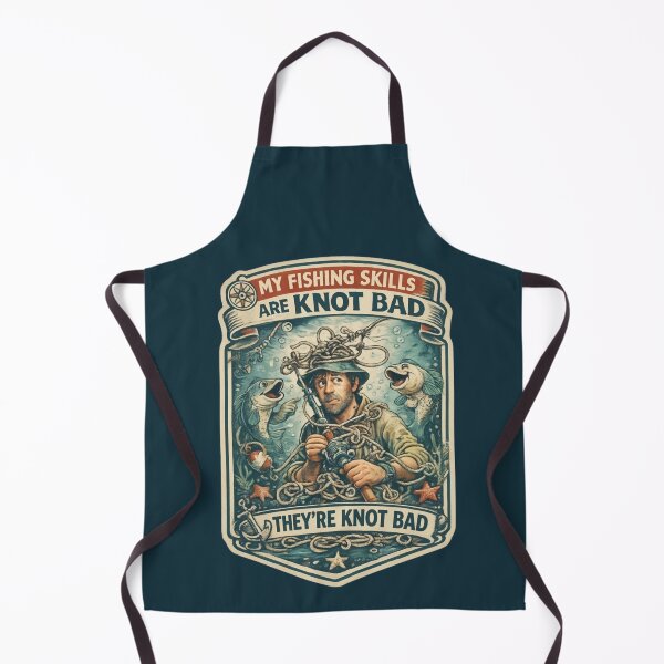 Item preview, My Fishing Skills Are Knot Bad – Funny Vintage Fishing Shirt Design designed and sold by tareankush.