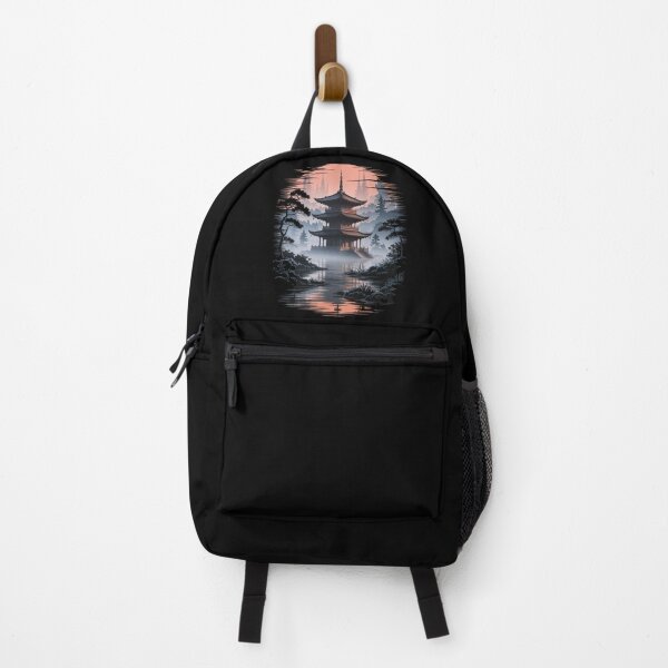 Item preview, Japanese Pagoda Lake Reflection Misty Forest Oriental T-Shirt designed and sold by DarylWelsh2024.