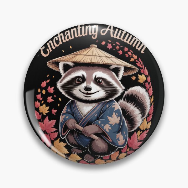 Item preview, Enchanting Autumn Tanuki Raccoon Kimono Japanese Straw Hat T-Shirt designed and sold by DarylWelsh2024.