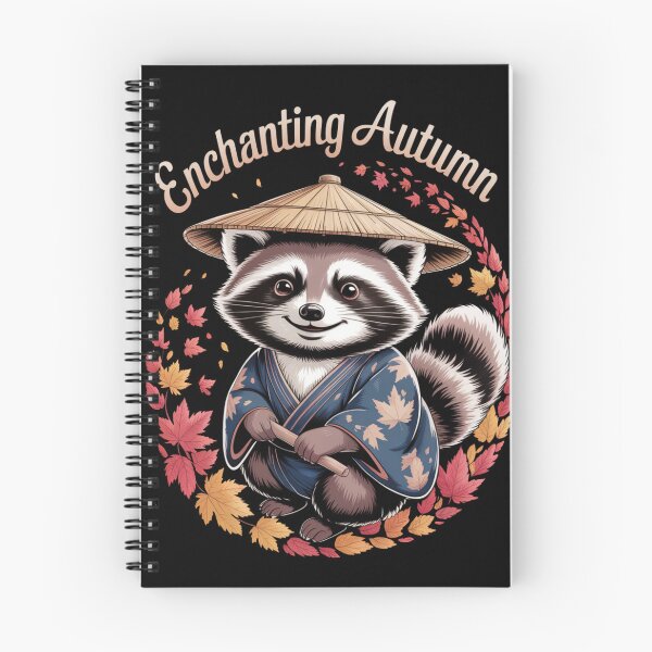 Item preview, Enchanting Autumn Tanuki Raccoon Kimono Japanese Straw Hat T-Shirt designed and sold by DarylWelsh2024.