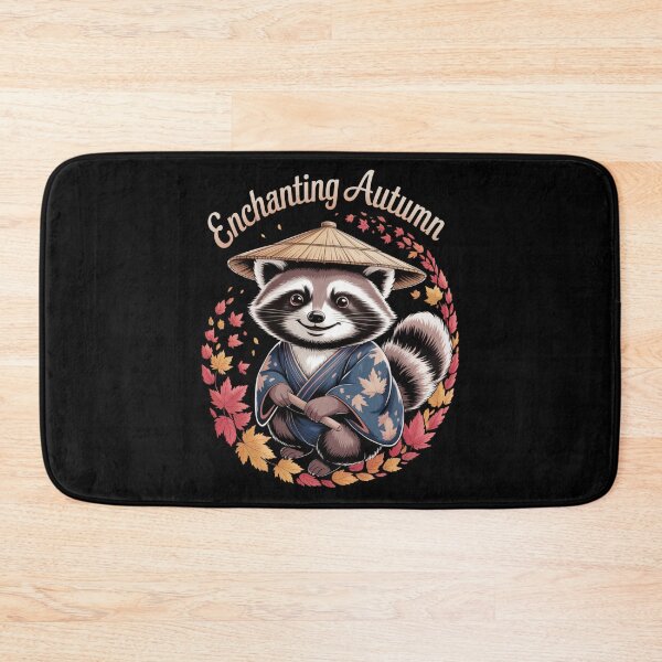 Item preview, Enchanting Autumn Tanuki Raccoon Kimono Japanese Straw Hat T-Shirt designed and sold by DarylWelsh2024.