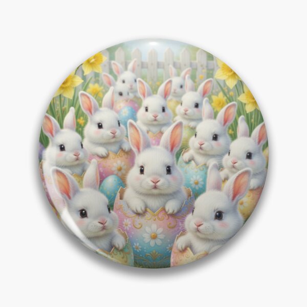 Item preview, Adorable Easter Bunnies in Decorated Eggs - Whimsical Spring Garden Art designed and sold by lovelistivkaa.