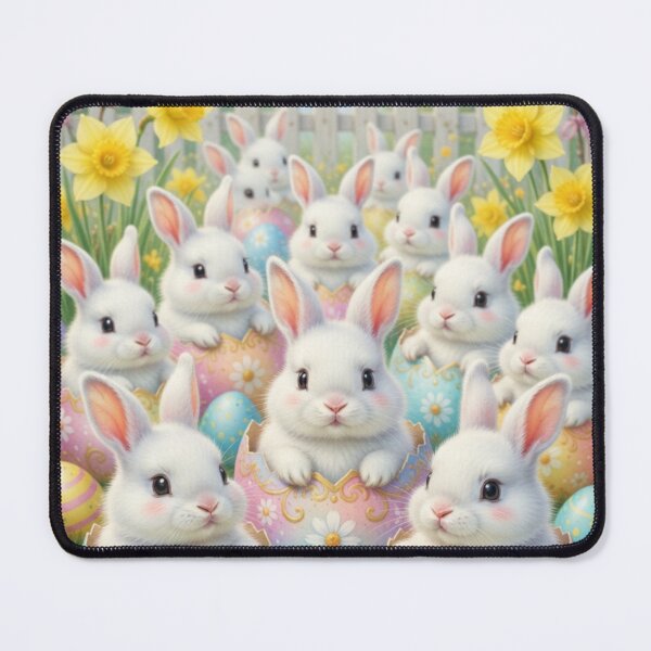 Item preview, Adorable Easter Bunnies in Decorated Eggs - Whimsical Spring Garden Art designed and sold by lovelistivkaa.