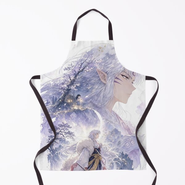 Item preview, Sesshomaru Moonlit Spirit Guardian – Ethereal Yokai Lord Fantasy Anime Watercolor Art Print designed and sold by Dyan4.