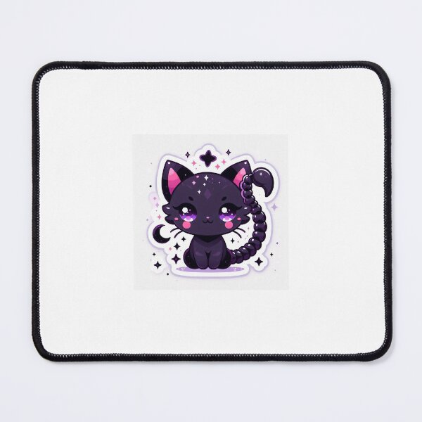 Item preview, Scorpio Kawaii Sticker – Cute Black Cat Scorpion Tail Zodiac Astrology Sticker designed and sold by PastelPawsArt.