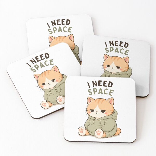 Item preview, I Need Space Cat | Cute Kawaii Aesthetic | Introvert Mood Design designed and sold by The Mood Index.
