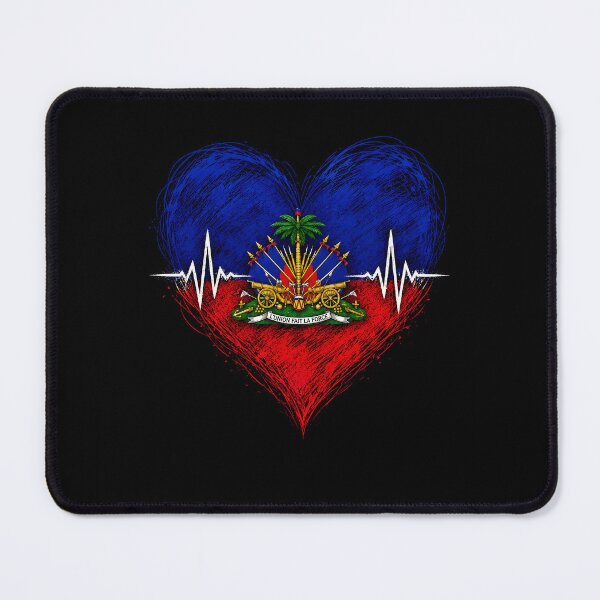 Item preview, Haiti Heartbeat Flag Heart Patriotic Haitian Pride designed and sold by THREE LITTLE BEANS.