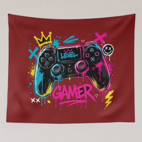 Item preview, Neon Gaming Controller Graffiti Shirt | Gamer Streetwear Art designed and sold by JustResultsCo.