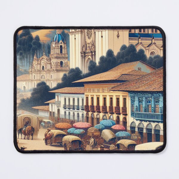 Item preview, Cuenca Ecuador Skyline Japanese Woodblock Ukiyo-e Style designed and sold by Vandy Fullam.