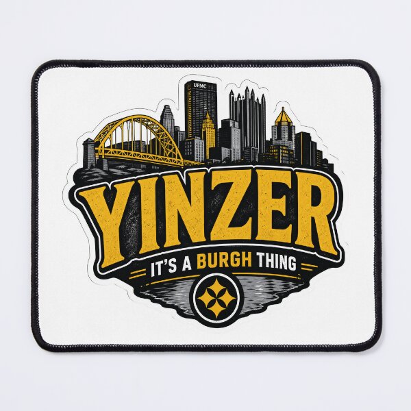 Item preview, Pittsburgh Skyline Bridge Sticker Black & Gold Yinzer Decal designed and sold by HellbenderCo.