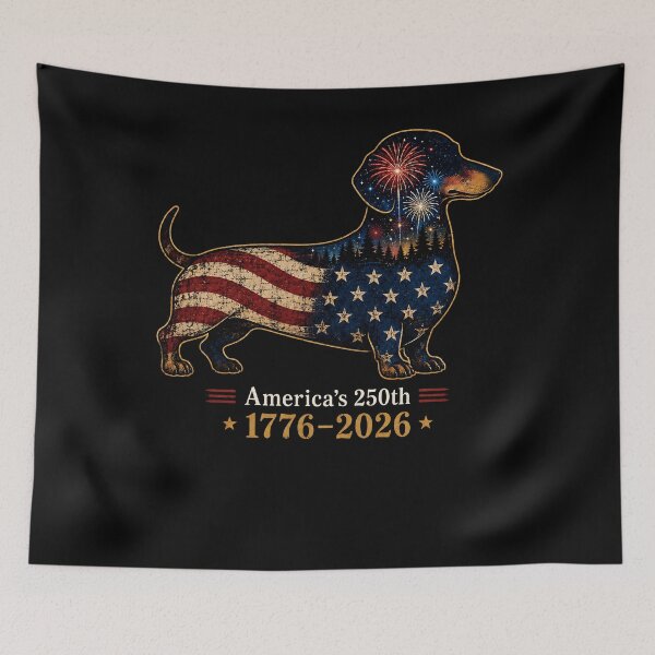 Item preview, America 250th Anniversary 1776-2026 Patriotic Dachshund  designed and sold by THREE LITTLE BEANS.
