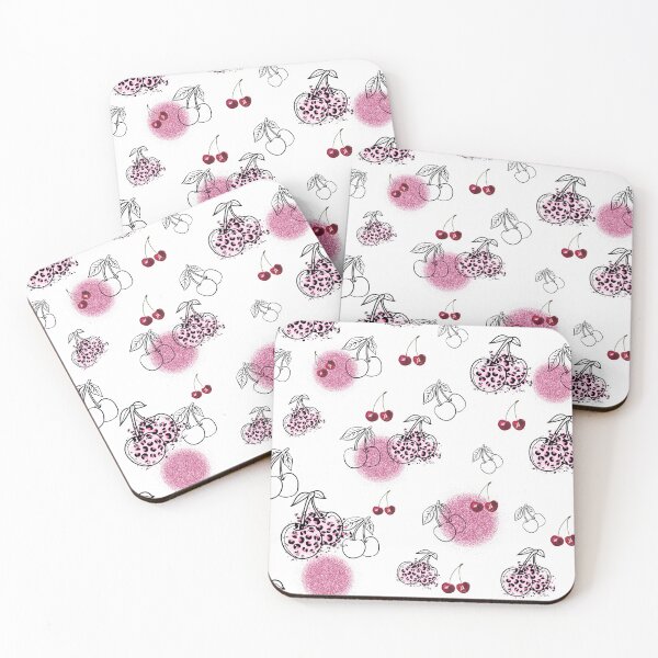 Item preview, Y2K Pink Glitter Cherry & Leopard Pattern  designed and sold by Atlasoloji.