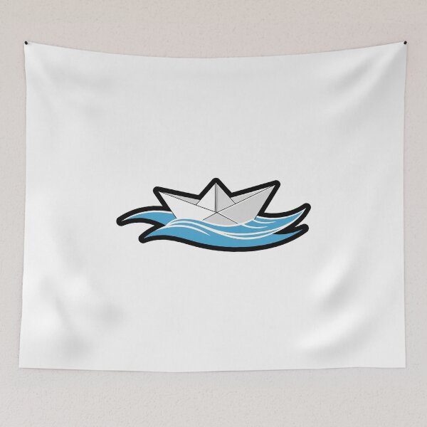 Item preview, Floating Paper Boat – Calm Journey Illustration designed and sold by Osmose-Studio ⭐⭐⭐⭐⭐.
