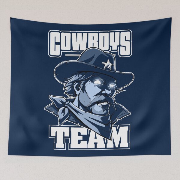 Item preview, America's Cowboy Team - Navy and White Lone Star Mascot Art designed and sold by Canache.
