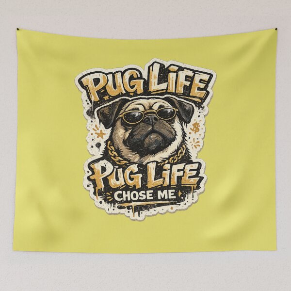 Item preview, Pug Life Chose Me – Cool Retro Urban Hip Hop Style Art | Pug Lover Gift designed and sold by irfanshikh.