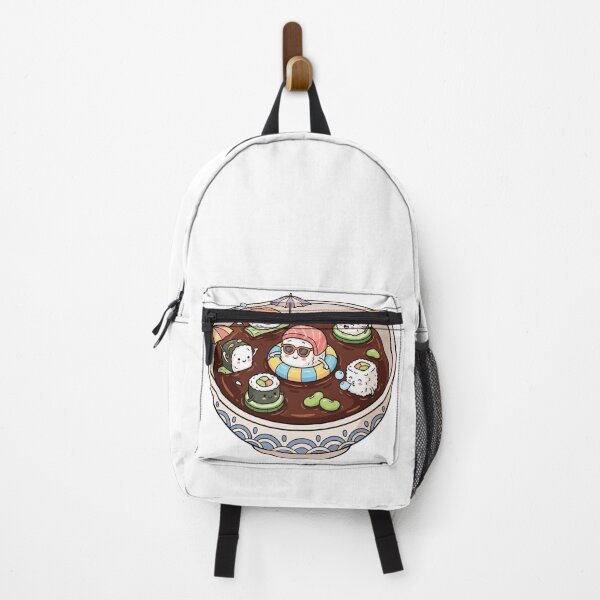 Item preview, Kawaii Sushi Pool Party in Soy Sauce Bowl Illustration designed and sold by digiartmagic.
