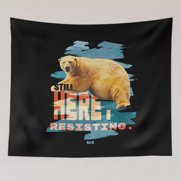 Item preview, Still Here Resisting — Polar Bear Climate Change Art designed and sold by Decorador de Corazones.
