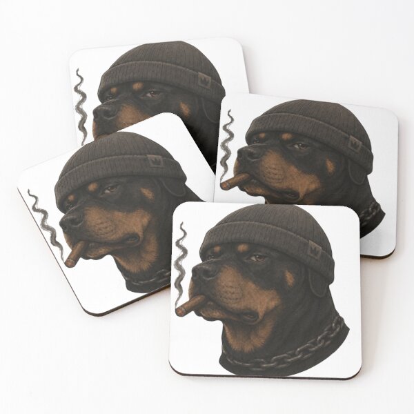 Item preview, Cool Rottweiler smoking designed and sold by ModernPaws.