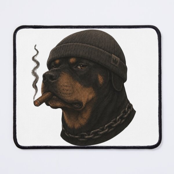 Item preview, Cool Rottweiler smoking designed and sold by ModernPaws.