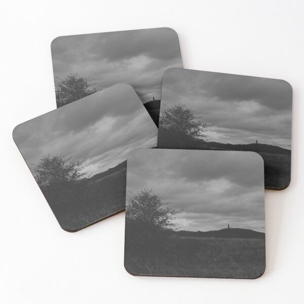 Item preview, black and white scenic view of Dumyat and Wallace Monument (stirling, scotland)  designed and sold by photosbykel.