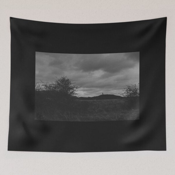 Item preview, black and white scenic view of Dumyat and Wallace Monument (stirling, scotland) designed and sold by photosbykel.