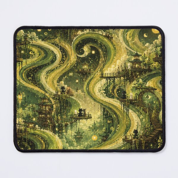 Item preview, Future Dream Escapes Cats Enchanted Forest Waves Fantasy Art designed and sold by Mindworx21.