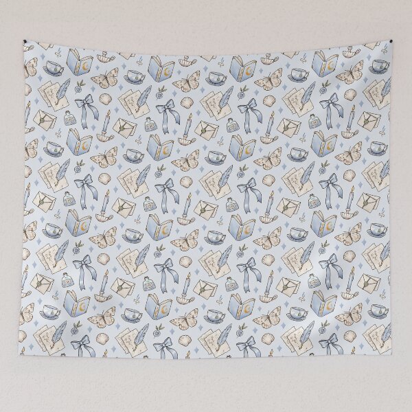Item preview, Light Academia Pattern in Blue designed and sold by Ellen Wilberg.