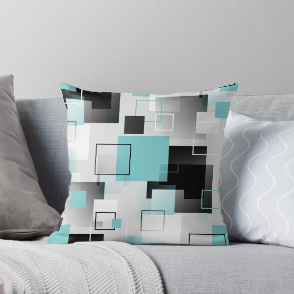 Item preview, Midcentury Modern Retro Squares in Blue and Gray designed and sold by MellowCat.