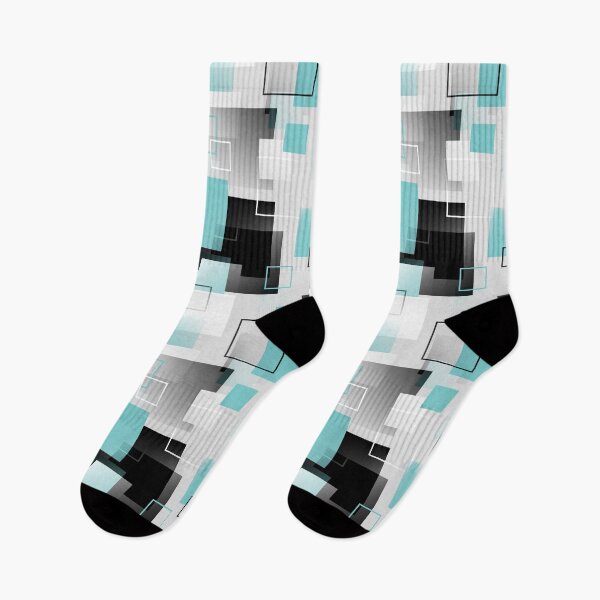 Item preview, Midcentury Modern Retro Squares in Blue and Gray designed and sold by MellowCat.