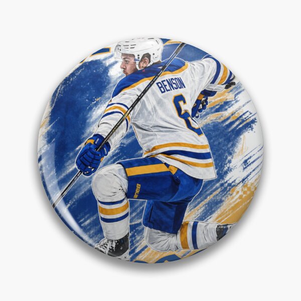 Item preview, Zach Benson #9 - Buffalo Hockey Rising Star - Retro Paint Splatter Art designed and sold by Thogan0416.