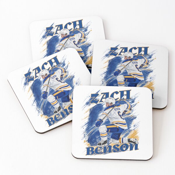 Item preview, Zach Benson #9 - Buffalo Hockey Rising Star - Retro Paint Splatter Art designed and sold by Thogan0416.