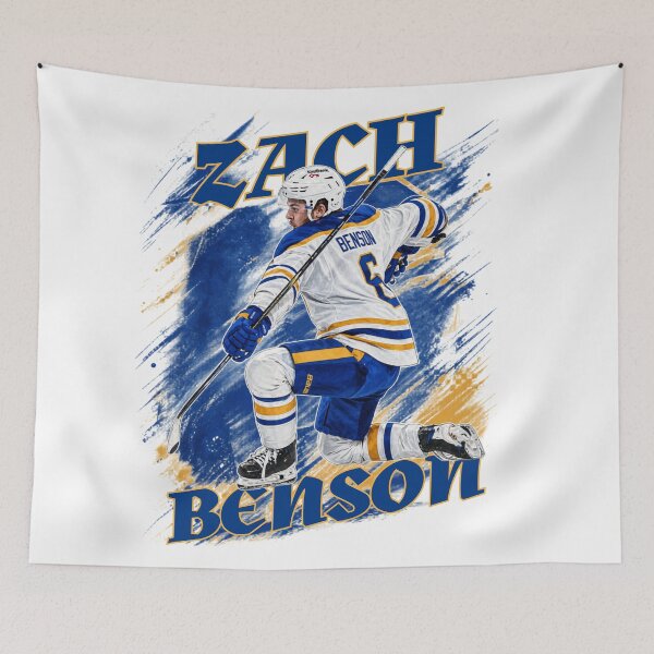 Item preview, Zach Benson #9 - Buffalo Hockey Rising Star - Retro Paint Splatter Art designed and sold by Thogan0416.