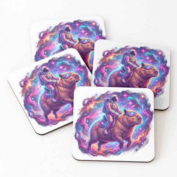 Item preview, Majestic Space Capybara Riding Astronaut Synthwave Art designed and sold by digiartmagic.