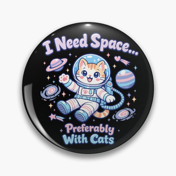 Item preview, Cute Astronaut Cat I Need Space Preferably With Cats Pastel Kawaii Cosmic Introvert Humor designed and sold by Ladys-Gents.