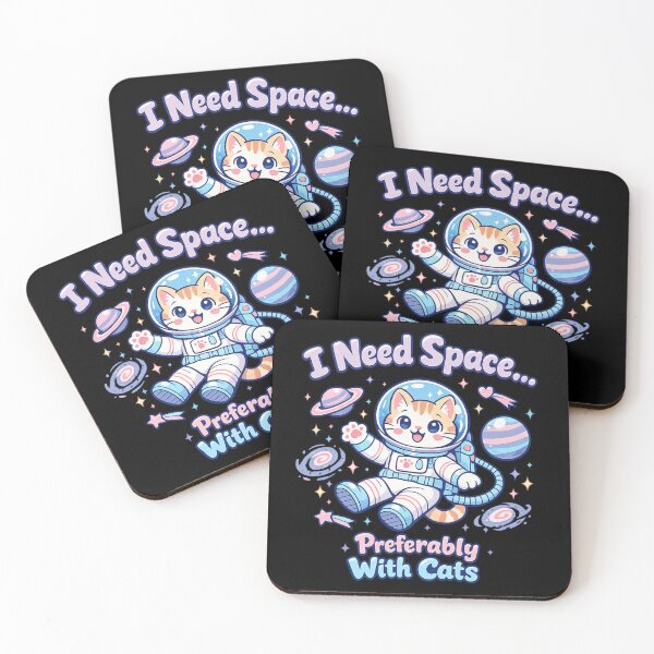 Item preview, Cute Astronaut Cat I Need Space Preferably With Cats Pastel Kawaii Cosmic Introvert Humor designed and sold by Ladys-Gents.