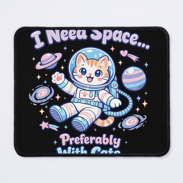 Item preview, Cute Astronaut Cat I Need Space Preferably With Cats Pastel Kawaii Cosmic Introvert Humor designed and sold by Ladys-Gents.