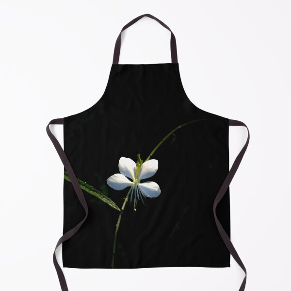 Item preview, White Gaura Flower on Black Background designed and sold by MajikFlower.