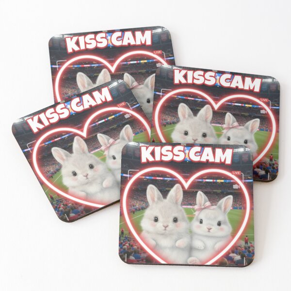 Item preview, Cute Bunnies Kiss Cam Heart - Whimsical Stadium Pet Ar designed and sold by lovelistivkaa.