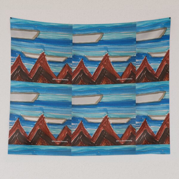 Item preview, Abstract mountain skyline scene designed and sold by DancingCreek.