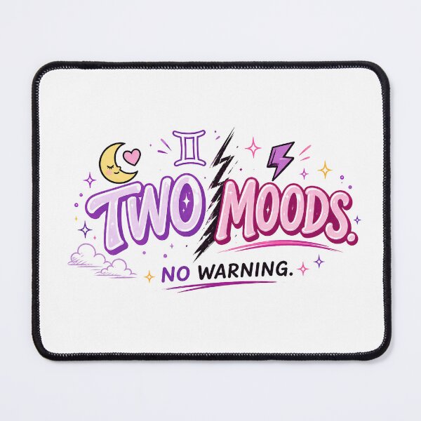 Item preview, Two Moods. No Warning. Gemini Zodiac Design designed and sold by Funkystreet.