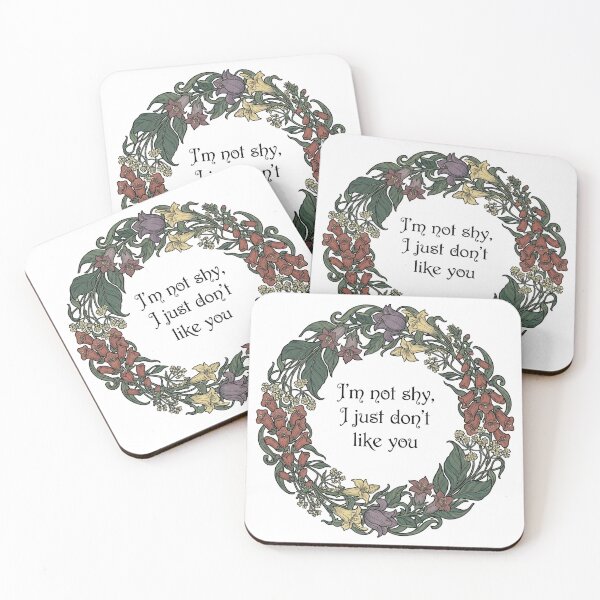 Item preview, I'm Not Shy I Just Don't Like You Vintage Floral Wreath Art designed and sold by digiartmagic.