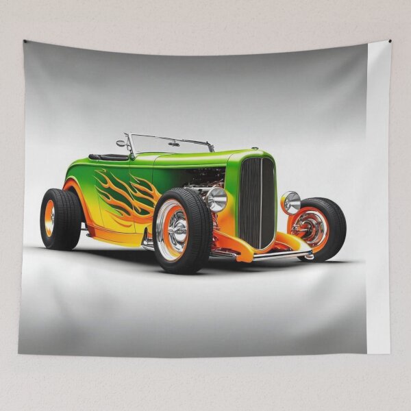 Item preview, Lime Green Flamed 1932 Ford Roadster Art designed and sold by rgagliardi2017.