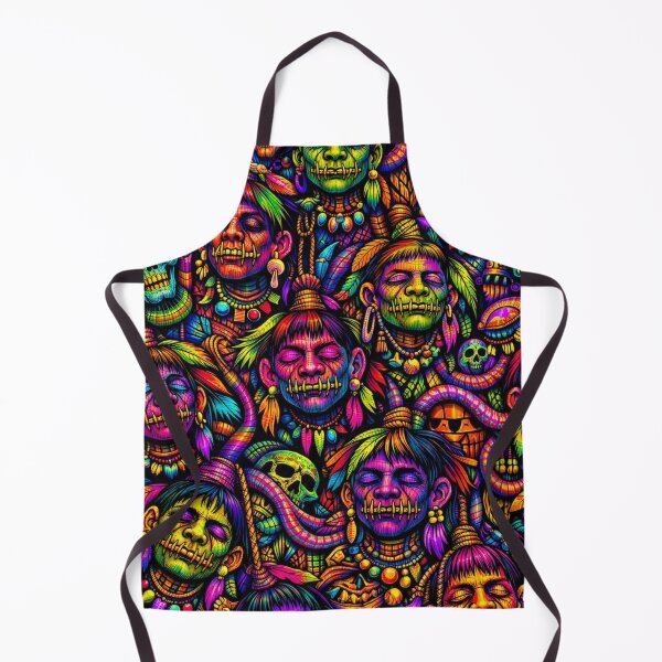 Item preview, Surreal Psychedelic Jíbaro Shrunken Heads Pattern designed and sold by ITSimagination.