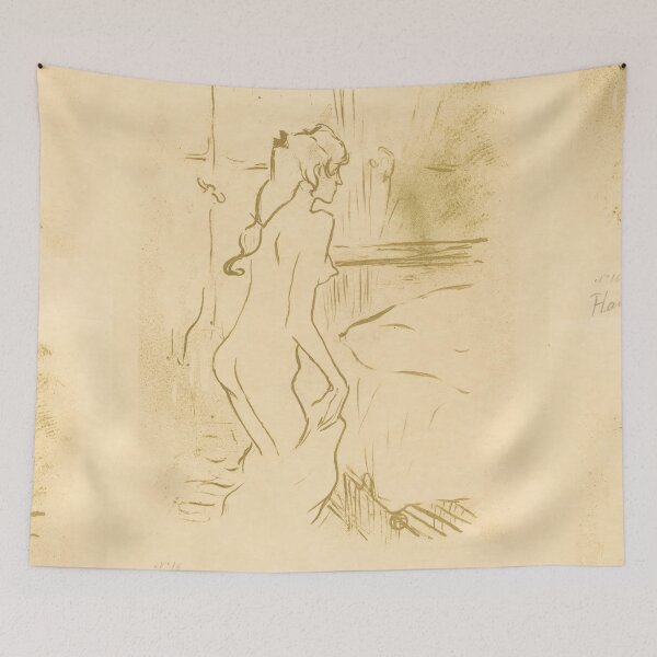 Item preview, Etude de Femme by Toulouse-Lautrec Vintage Intimate Line Art Study designed and sold by artofuniverse.