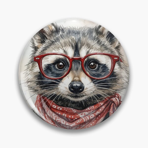 Item preview, Raccoon Wearing a Red Glasses and Bandana designed and sold by Maria Dryfhout.