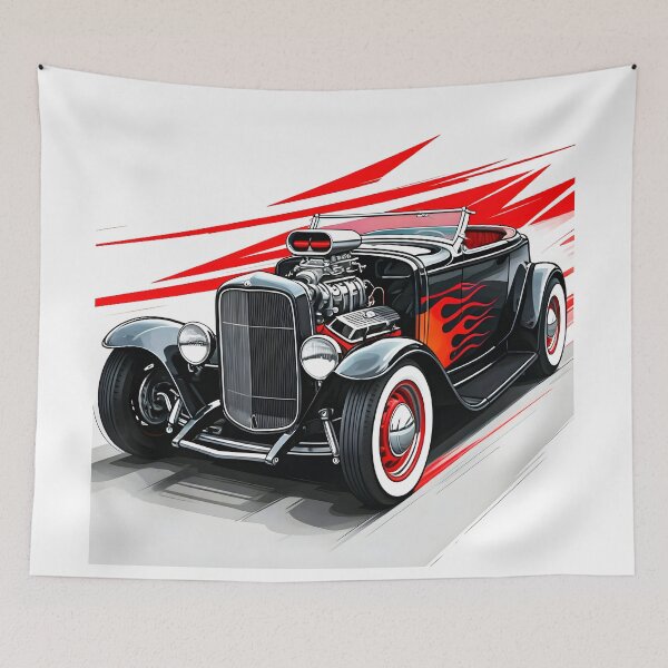 Item preview, 1932 Ford Deuce Roadster Blown V8 Flame Art designed and sold by rgagliardi2017.