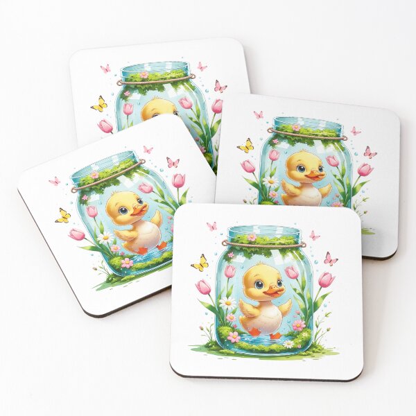 Item preview, Playful Duckling Jar Art designed and sold by AQUILAKREO.