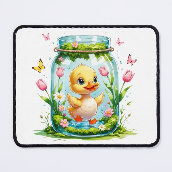 Item preview, Playful Duckling Jar Art designed and sold by AQUILAKREO.