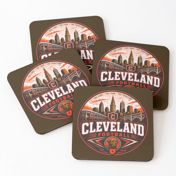 Item preview, Cleveland Football City Skyline Vintage Sports Logo Shirt designed and sold by TKOprintdesigns.